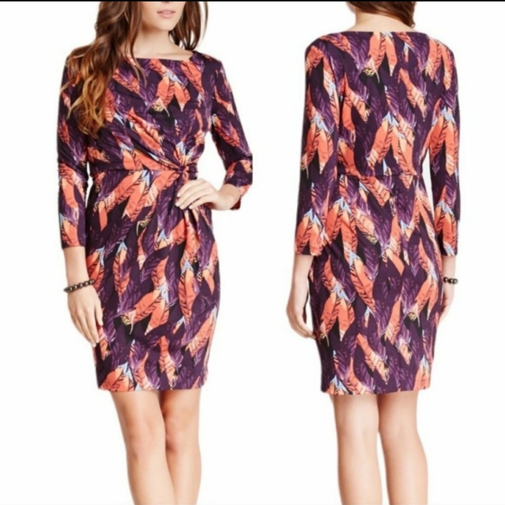 Feather Print Dress - Picture 1 of 3